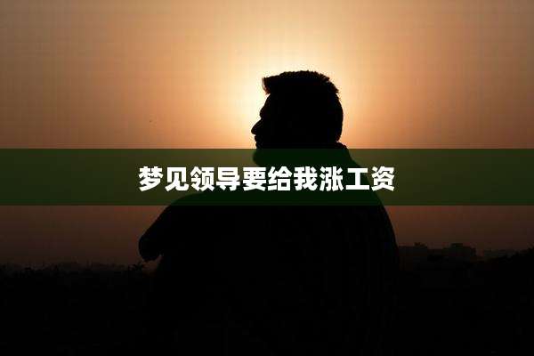 梦见领导要给我涨工资
