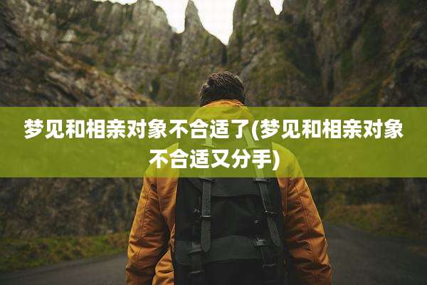梦见和相亲对象不合适了(梦见和相亲对象不合适又分手)