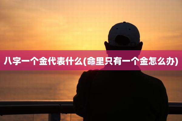 八字一个金代表什么(命里只有一个金怎么办)
