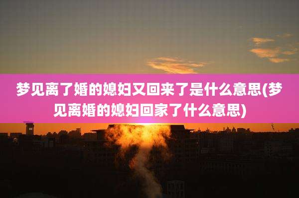 梦见离了婚的媳妇又回来了是什么意思(梦见离婚的媳妇回家了什么意思)