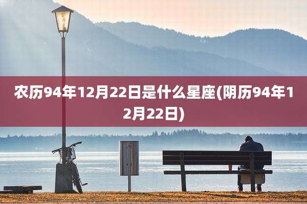 农历94年12月22日是什么星座(阴历94年12月22日)