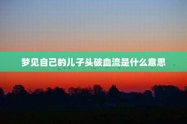 梦见自己的儿子头破血流是什么意思
