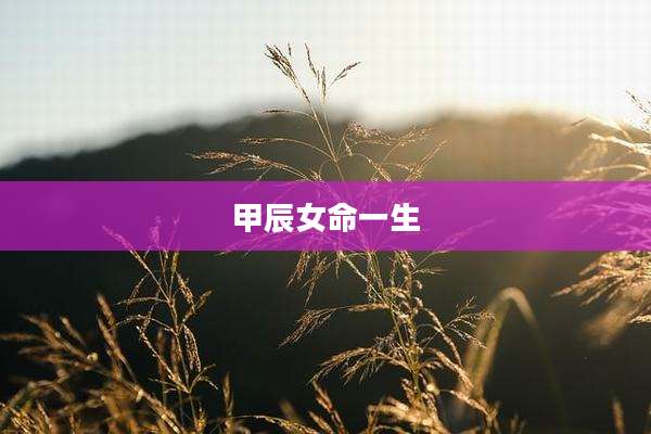 甲辰女命一生