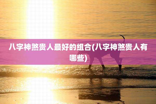 八字神煞贵人最好的组合(八字神煞贵人有哪些)