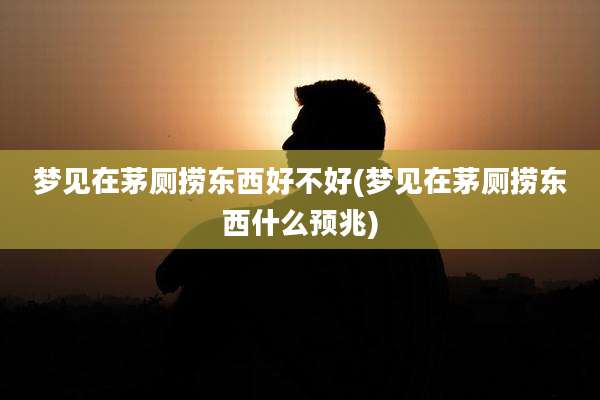 梦见在茅厕捞东西好不好(梦见在茅厕捞东西什么预兆)