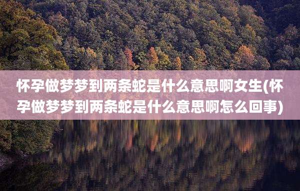 怀孕做梦梦到两条蛇是什么意思啊女生(怀孕做梦梦到两条蛇是什么意思啊怎么回事)