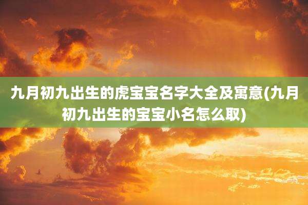 九月初九出生的虎宝宝名字大全及寓意(九月初九出生的宝宝小名怎么取)