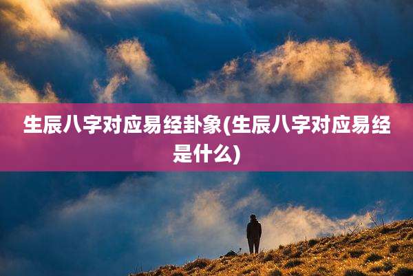 生辰八字对应易经卦象(生辰八字对应易经是什么)