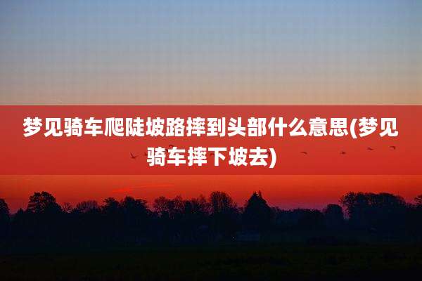 梦见骑车爬陡坡路摔到头部什么意思(梦见骑车摔下坡去)