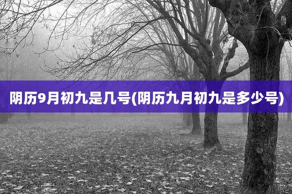 阴历9月初九是几号(阴历九月初九是多少号)