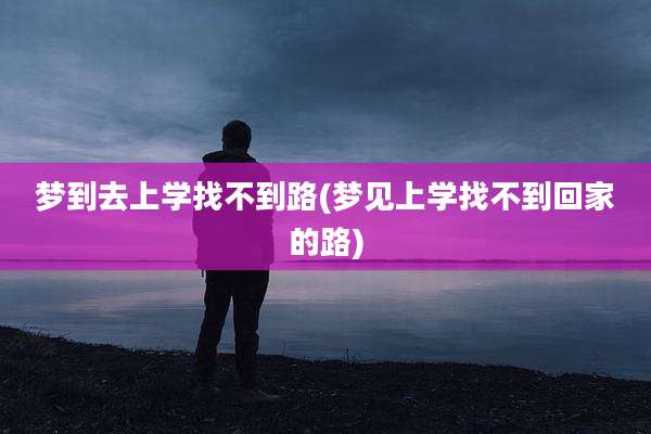 梦到去上学找不到路(梦见上学找不到回家的路)
