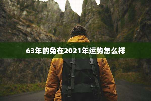 63年的兔在2021年运势怎么样