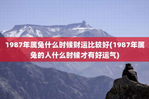 1987年属兔什么时候财运比较好(1987年属兔的人什么时候才有好运气)