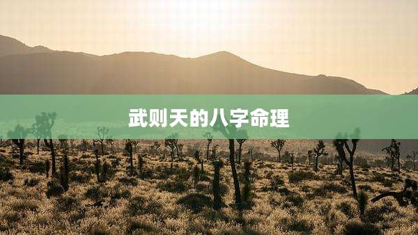 武则天的八字命理