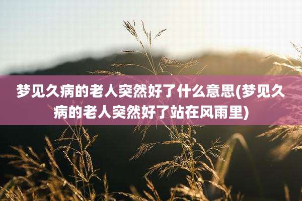 梦见久病的老人突然好了什么意思(梦见久病的老人突然好了站在风雨里)