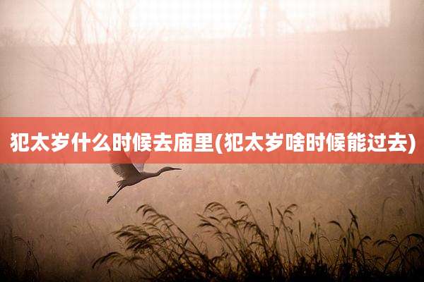 犯太岁什么时候去庙里(犯太岁啥时候能过去)