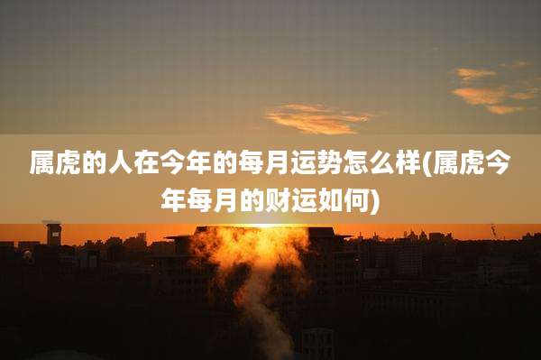 属虎的人在今年的每月运势怎么样(属虎今年每月的财运如何)