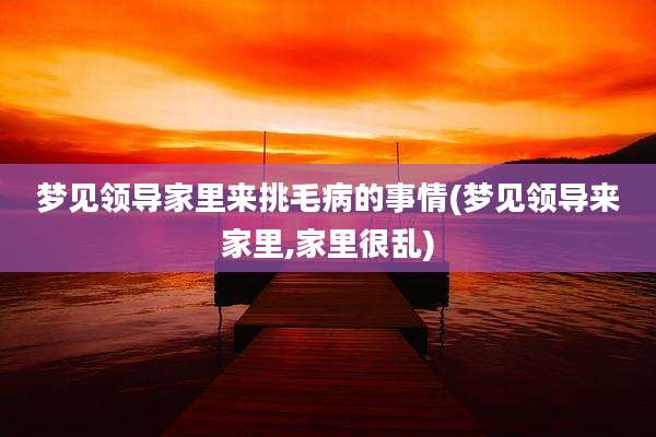 梦见领导家里来挑毛病的事情(梦见领导来家里,家里很乱)
