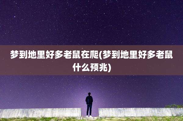 梦到地里好多老鼠在爬(梦到地里好多老鼠什么预兆)