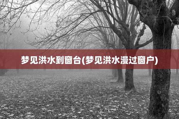 梦见洪水到窗台(梦见洪水漫过窗户)