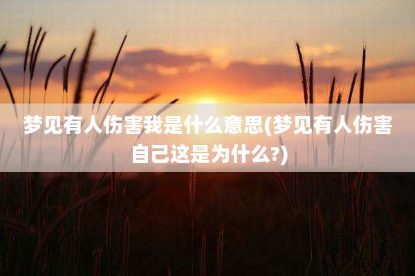 梦见有人伤害我是什么意思(梦见有人伤害自己这是为什么?)