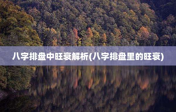 八字排盘中旺衰解析(八字排盘里的旺衰)