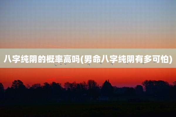 八字纯阴的概率高吗(男命八字纯阴有多可怕)