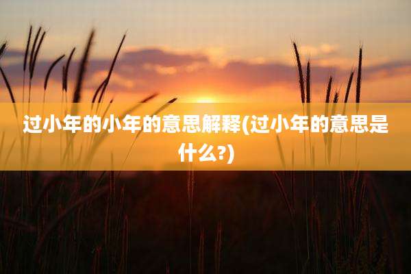 过小年的小年的意思解释(过小年的意思是什么?)