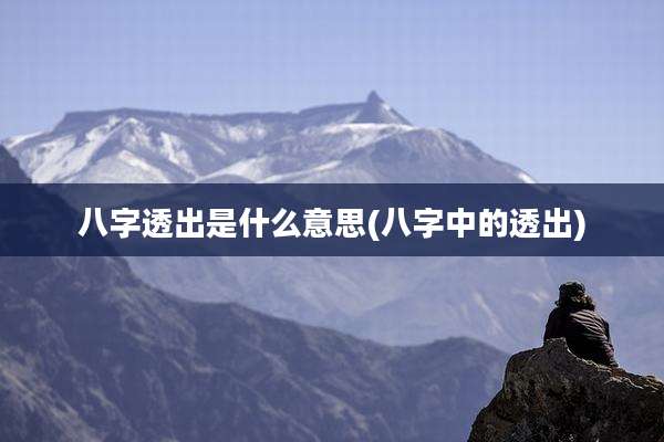 八字透出是什么意思(八字中的透出)