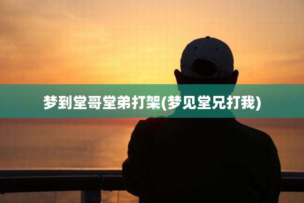 梦到堂哥堂弟打架(梦见堂兄打我)
