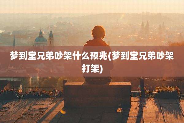 梦到堂兄弟吵架什么预兆(梦到堂兄弟吵架打架)