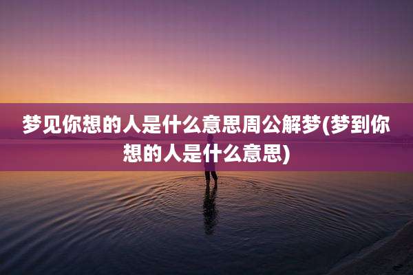 梦见你想的人是什么意思周公解梦(梦到你想的人是什么意思)