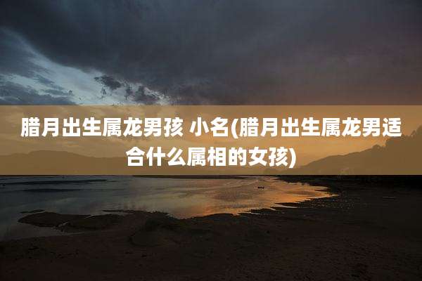 腊月出生属龙男孩 小名(腊月出生属龙男适合什么属相的女孩)