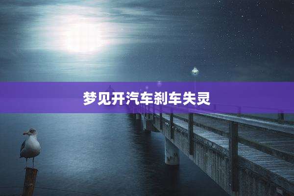 梦见开汽车刹车失灵
