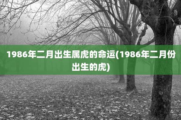1986年二月出生属虎的命运(1986年二月份出生的虎)