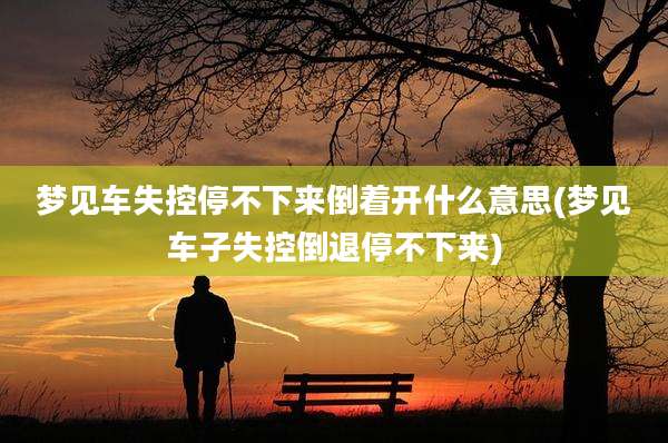 梦见车失控停不下来倒着开什么意思(梦见车子失控倒退停不下来)