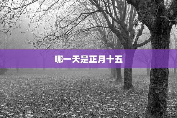 哪一天是正月十五