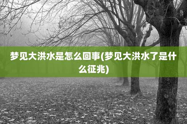 梦见大洪水是怎么回事(梦见大洪水了是什么征兆)