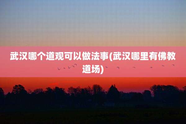 武汉哪个道观可以做法事(武汉哪里有佛教道场)
