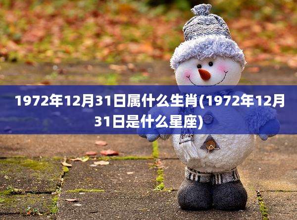 1972年12月31日属什么生肖(1972年12月31日是什么星座)