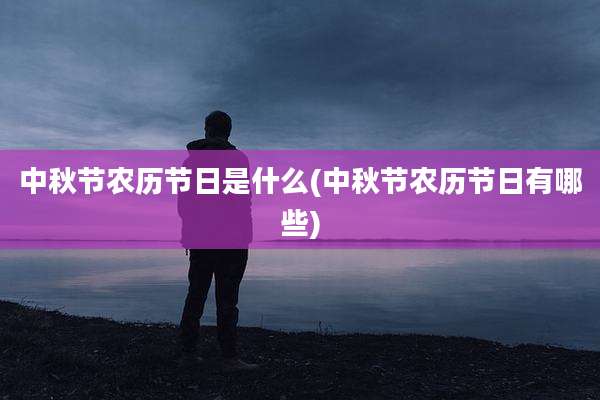 中秋节农历节日是什么(中秋节农历节日有哪些)