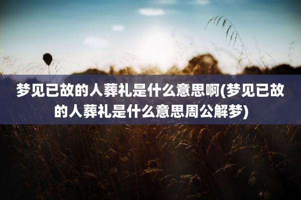 梦见已故的人葬礼是什么意思啊(梦见已故的人葬礼是什么意思周公解梦)