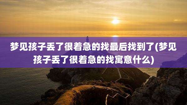 梦见孩子丢了很着急的找最后找到了(梦见孩子丢了很着急的找寓意什么)