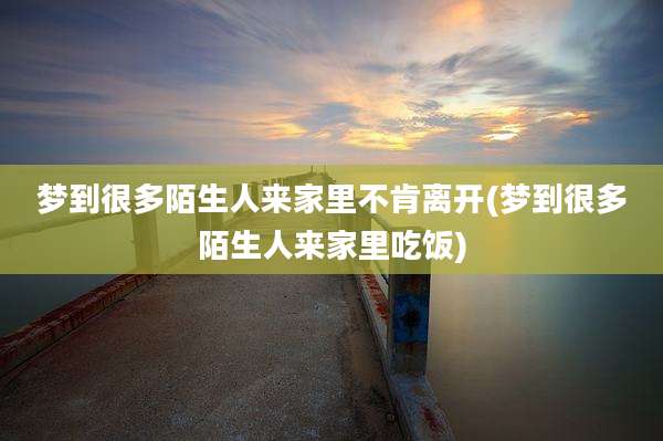 梦到很多陌生人来家里不肯离开(梦到很多陌生人来家里吃饭)