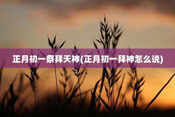 正月初一祭拜天神(正月初一拜神怎么说)