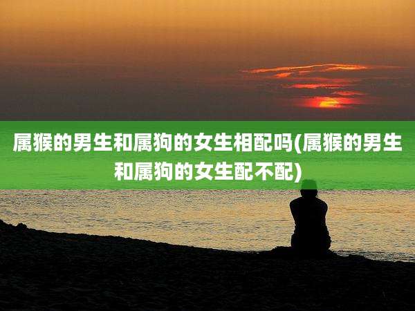 属猴的男生和属狗的女生相配吗(属猴的男生和属狗的女生配不配)