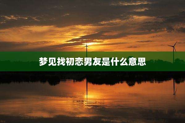 梦见找初恋男友是什么意思