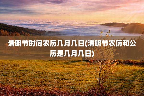 清明节时间农历几月几日(清明节农历和公历是几月几日)