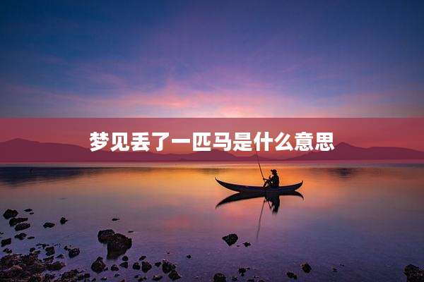 梦见丢了一匹马是什么意思