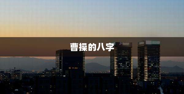 曹操的八字